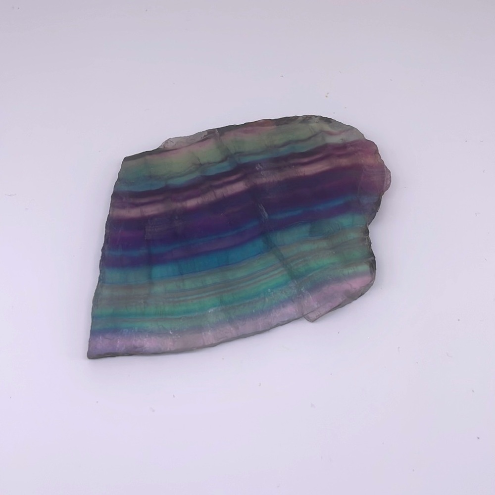 Beautiful rainbow flourite crystal rough slab